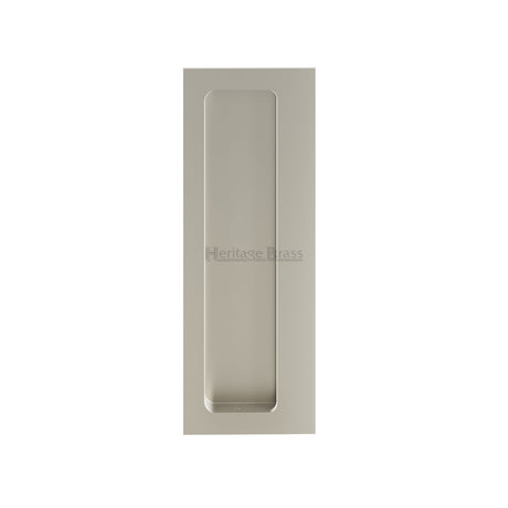 High quality image of the Heritage Brass - Offset Flush Pull for Swing Door Satin Nickel | Sku. C1862-SN | Trade Door Handles