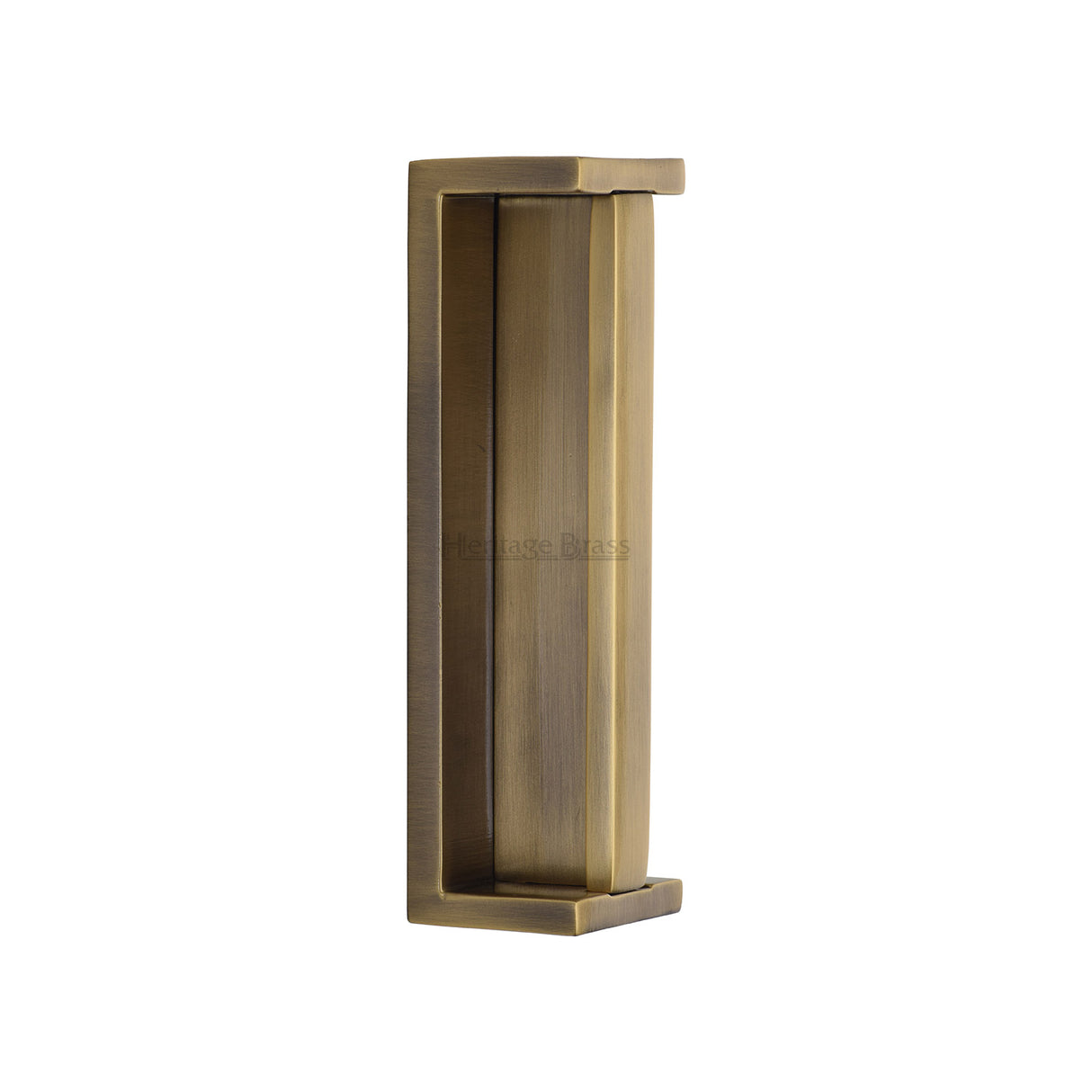 High quality image of the Heritage Brass - Sliding Flush Pull Antique Brass | Sku. C1874-AT | Trade Door Handles