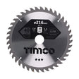 This is an image of Timco - Circular Saw Blade - Trimming/Crosscut - Medium/Fine 216 x 30 x 40T (1 Each Clamshell) C2163040