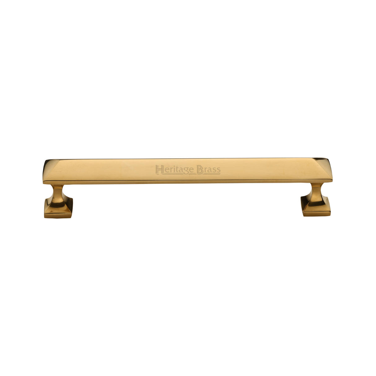High quality image of Heritage Brass Cabinet Pull Pyramid Design 152mm CTC Unlacquered Brass Finish | Sku. C2231 203-ULB | available from Trade Door Handles.