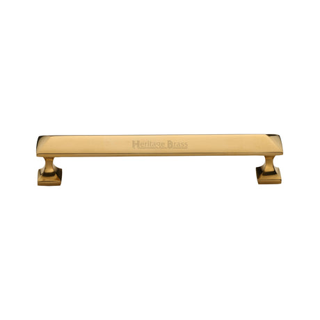 High quality image of Heritage Brass Cabinet Pull Pyramid Design 152mm CTC Unlacquered Brass Finish | Sku. C2231 203-ULB | available from Trade Door Handles.