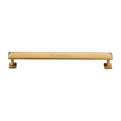 High quality image of Heritage Brass Cabinet Pull Pyramid Design 203mm CTC Unlacquered Brass Finish | Sku. C2231 96-ULB | available from Trade Door Handles.