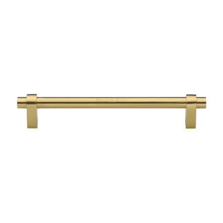 High quality image of the Heritage Brass Cabinet Pull Industrial Design 192mm CTC Satin Brass Finish | Sku. c2480-192-sb | Discounted prices available from Trade Door Handles