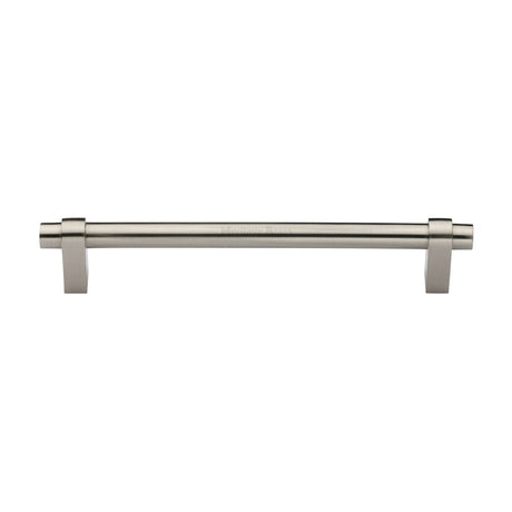 High quality image of the Heritage Brass Cabinet Pull Industrial Design 192mm CTC Satin Nickel Finish | Sku. c2480-192-sn | Discounted prices available from Trade Door Handles