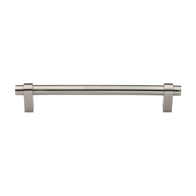 High quality image of the Heritage Brass Cabinet Pull Industrial Design 192mm CTC Satin Nickel Finish | Sku. c2480-192-sn | Discounted prices available from Trade Door Handles