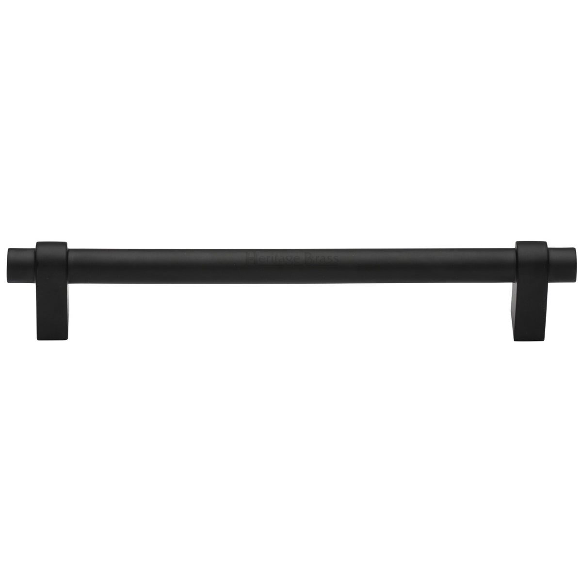 High quality image of the Heritage Brass Cabinet Pull Industrial Design 256mm CTC Matt Black Finish | Sku. c2480-256-bkmt | Discounted prices available from Trade Door Handles
