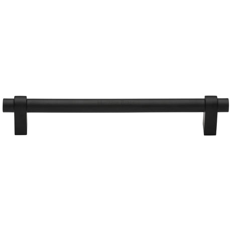 High quality image of the Heritage Brass Cabinet Pull Industrial Design 256mm CTC Matt Black Finish | Sku. c2480-256-bkmt | Discounted prices available from Trade Door Handles
