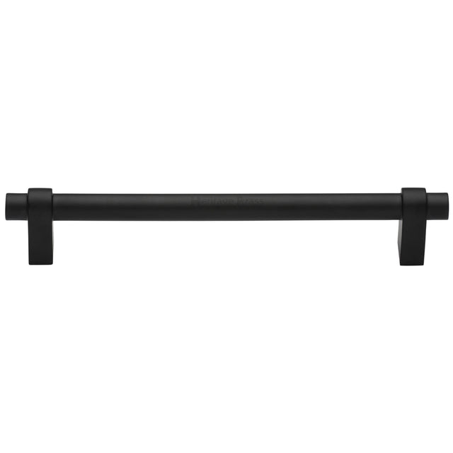 High quality image of the Heritage Brass Cabinet Pull Industrial Design 256mm CTC Matt Black Finish | Sku. c2480-256-bkmt | Discounted prices available from Trade Door Handles