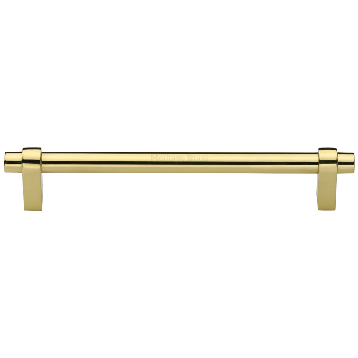 High quality image of the Heritage Brass Cabinet Pull Industrial Design 256mm CTC Polished Brass Finish | Sku. c2480-256-pb | Discounted prices available from Trade Door Handles