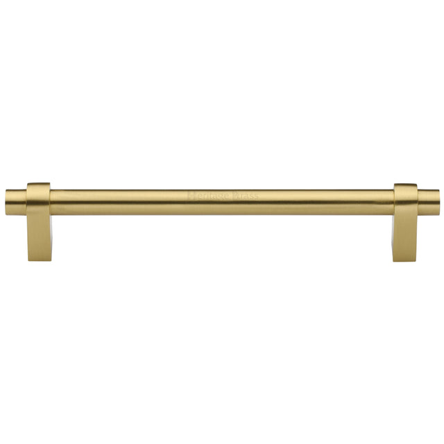 High quality image of the Heritage Brass Cabinet Pull Industrial Design 256mm CTC Satin Brass Finish | Sku. c2480-256-sb | Discounted prices available from Trade Door Handles