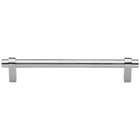 High quality image of the Heritage Brass Cabinet Pull Industrial Design 256mm CTC Satin Chrome Finish | Sku. c2480-256-sc | Discounted prices available from Trade Door Handles