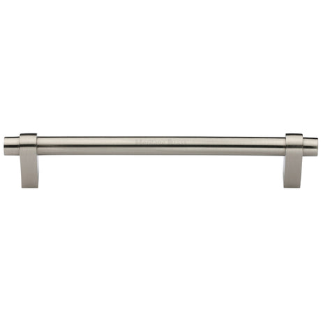 High quality image of the Heritage Brass Cabinet Pull Industrial Design 256mm CTC Satin Nickel Finish | Sku. c2480-256-sn | Discounted prices available from Trade Door Handles
