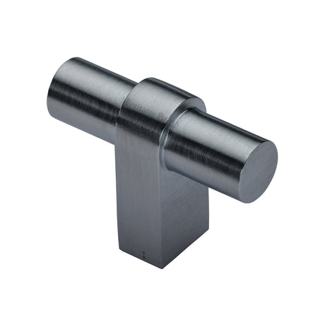High quality image of Heritage Brass - Industrial T-Bar Cabinet Knob - Satin Chrome | Sku. c2482-sc | available to order from Trade Door Handles in Kendal.