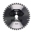 This is an image of Timco - Circular Saw Blade - Combination - Medium 250 x 30 x 40T (1 Each Clamshell) C2503040
