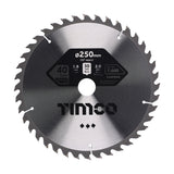 This is an image of Timco - Circular Saw Blade - Combination - Medium 250 x 30 x 40T (1 Each Clamshell) C2503040