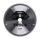 This is an image of Timco - Circular Saw Blade - Fine Trim/Finishing - Extra Fine 250 x 30 x 80T (1 Each Clamshell) C2503080