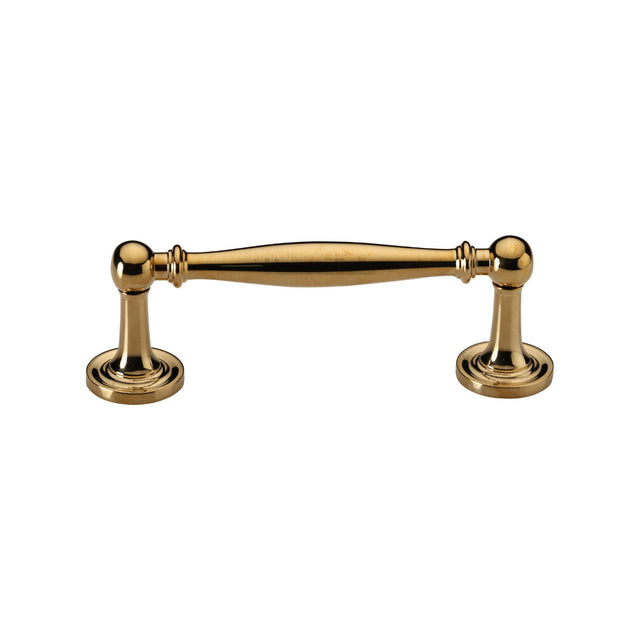 High quality image of Heritage Brass Cabinet Pull Colonial Design 96mm CTC Unlacquered Brass Finish | Sku. C3880 32-ULB | available from Trade Door Handles.