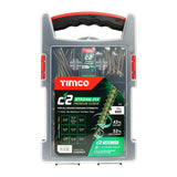 This is an image of Timco - C2 Strong-Fix Screws Mixed Grab Pack - PZ - Double Countersunk - Yellow - (600 PCS Tray) C2GPACK
