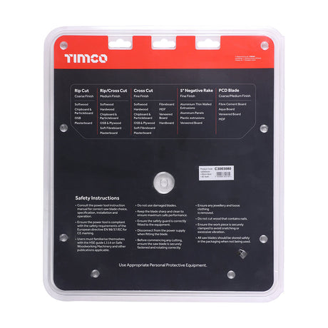 This is an image of Timco - Circular Saw Blade - Trimming/Crosscut - Medium/Fine 300 x 30 x 80T (1 Each Clamshell) C3003080