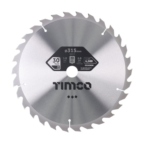 This is an image of Timco - Circular Saw Blade - General Purpose - Coarse/Medium 315 x 30 x 30T (1 Each Clamshell) C3153030