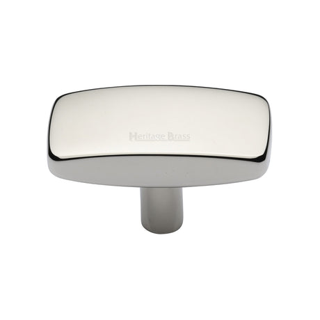 High quality image of the Heritage Brass Cabinet Knob Rectangular Design 41mm Polished Nickel Finish | Sku. c3384-41-pnf | Discounted prices available from Trade Door Handles