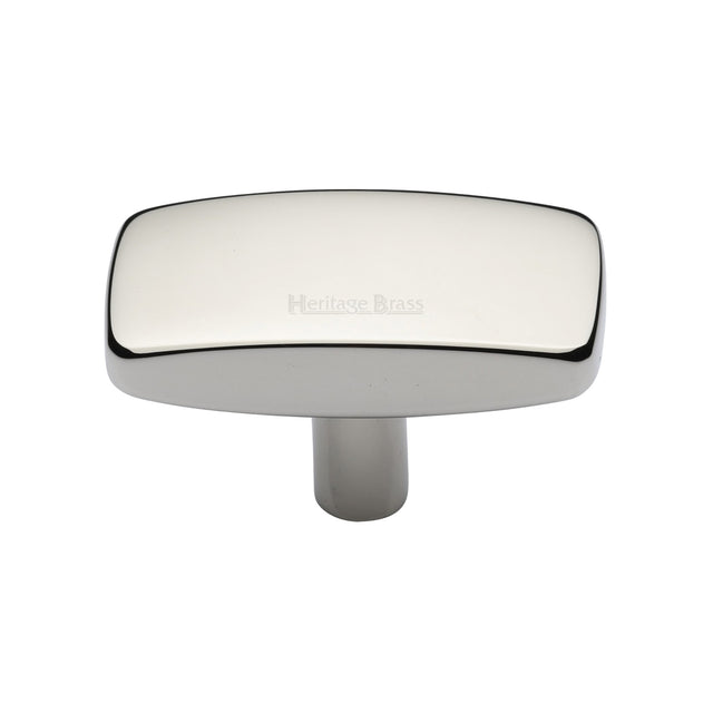 High quality image of the Heritage Brass Cabinet Knob Rectangular Design 41mm Polished Nickel Finish | Sku. c3384-41-pnf | Discounted prices available from Trade Door Handles