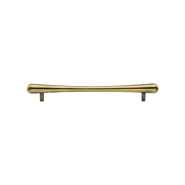 High quality image of the Heritage Brass Cabinet Pull T-Bar Raindrop Design 128mm CTC Antique Brass Finish | Sku. c3570-128-at | Discounted prices available from Trade Door Handles