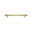 High quality image of the Heritage Brass Cabinet Pull T-Bar Raindrop Design 128mm CTC Polished Brass Finish | Sku. c3570-128-pb | Discounted prices available from Trade Door Handles