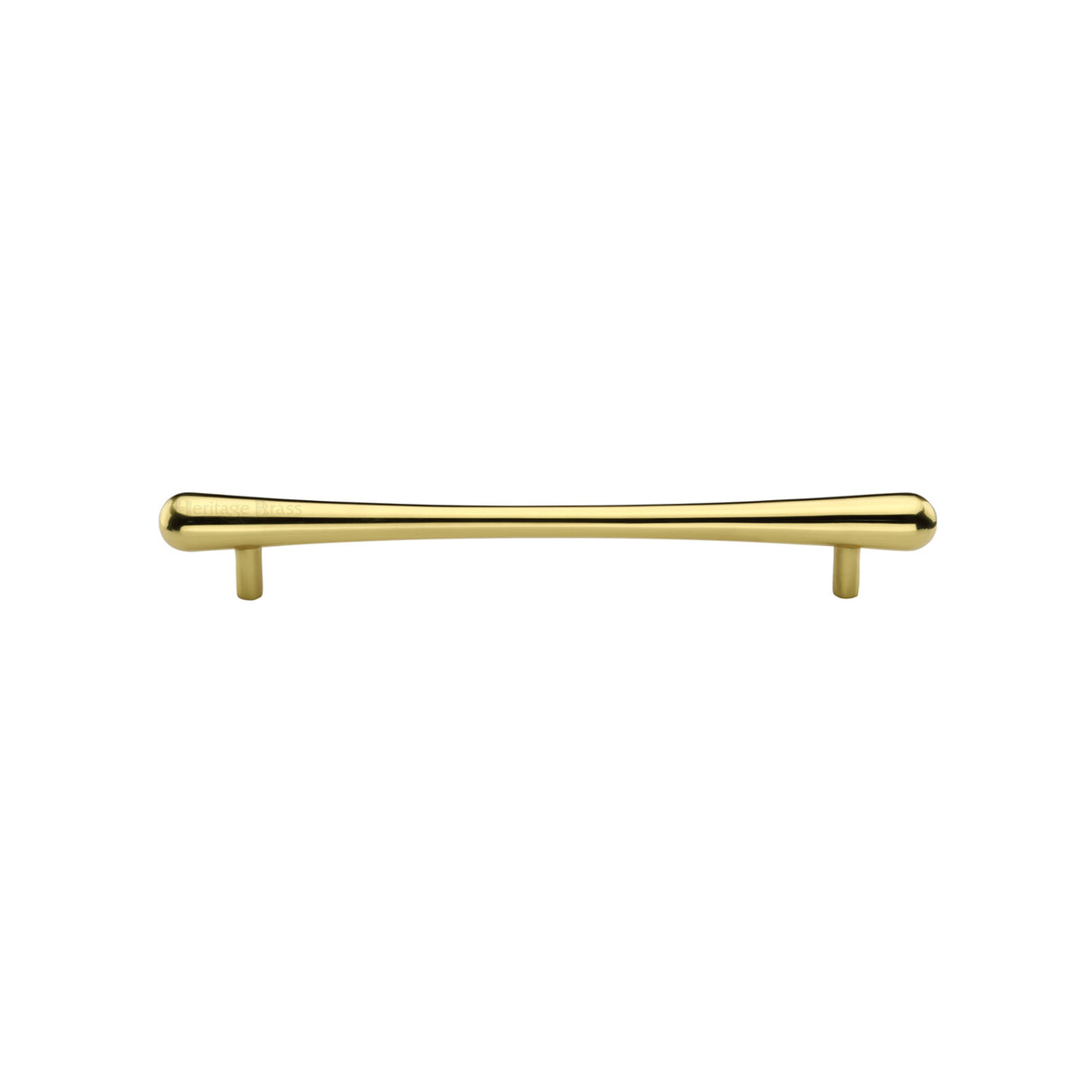 High quality image of the Heritage Brass Cabinet Pull T-Bar Raindrop Design 128mm CTC Polished Brass Finish | Sku. c3570-128-pb | Discounted prices available from Trade Door Handles