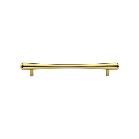 High quality image of the Heritage Brass Cabinet Pull T-Bar Raindrop Design 128mm CTC Polished Brass Finish | Sku. c3570-128-pb | Discounted prices available from Trade Door Handles