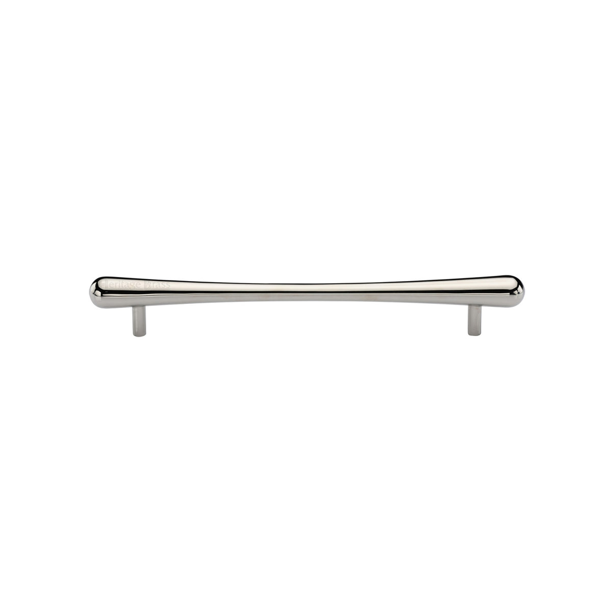 High quality image of the Heritage Brass Cabinet Pull T-Bar Raindrop Design 128mm CTC Polished Nickel Finish | Sku. c3570-128-pnf | Discounted prices available from Trade Door Handles