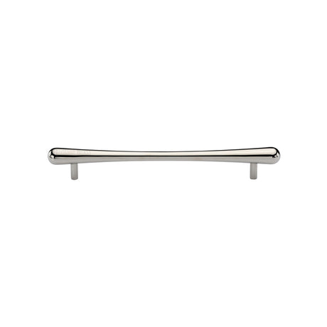 High quality image of the Heritage Brass Cabinet Pull T-Bar Raindrop Design 128mm CTC Polished Nickel Finish | Sku. c3570-128-pnf | Discounted prices available from Trade Door Handles