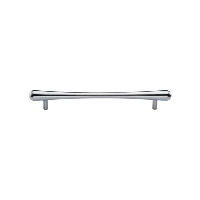 High quality image of the Heritage Brass Cabinet Pull T-Bar Raindrop Design 128mm CTC Satin Chrome Finish | Sku. c3570-128-sc | Discounted prices available from Trade Door Handles