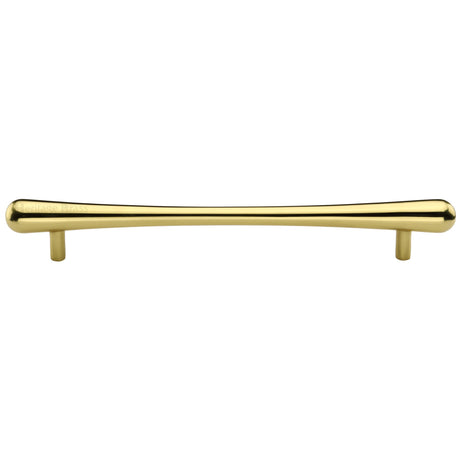 High quality image of the Heritage Brass Cabinet Pull T-Bar Raindrop Design 256mm CTC Polished Brass Finish | Sku. c3570-256-pb | Discounted prices available from Trade Door Handles