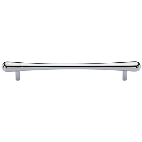 High quality image of the Heritage Brass Cabinet Pull T-Bar Raindrop Design 256mm CTC Polished Chrome Finish | Sku. c3570-256-pc | Discounted prices available from Trade Door Handles