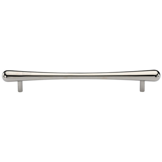 High quality image of the Heritage Brass Cabinet Pull T-Bar Raindrop Design 256mm CTC Polished Nickel Finish | Sku. c3570-256-pnf | Discounted prices available from Trade Door Handles