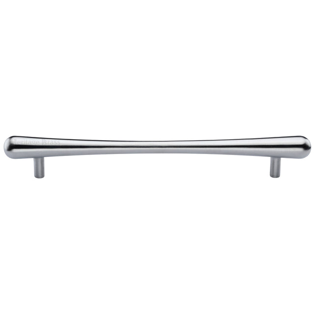 High quality image of the Heritage Brass Cabinet Pull T-Bar Raindrop Design 256mm CTC Satin Chrome Finish | Sku. c3570-256-sc | Discounted prices available from Trade Door Handles
