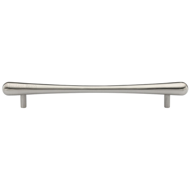 High quality image of the Heritage Brass Cabinet Pull T-Bar Raindrop Design 256mm CTC Satin Nickel Finish | Sku. c3570-256-sn | Discounted prices available from Trade Door Handles
