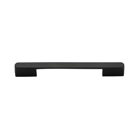 High quality image of the Heritage Brass Cabinet Pull Bridge Design 128&amp;160mm CTC Matt Black Finish
 | Sku. c3684-128-160bk | Discounted prices available from Trade Door Handles