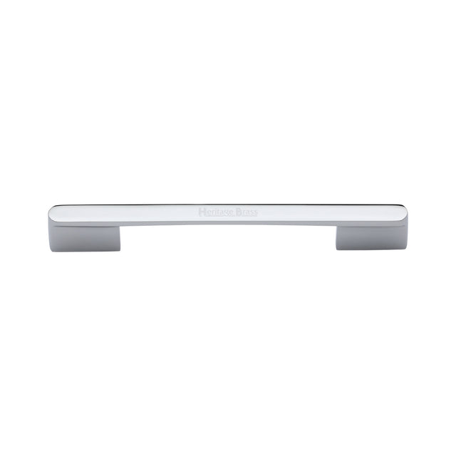High quality image of the Heritage Brass Cabinet Pull Bridge Design 128&amp;160mm CTC Polished Chrome Finish
 | Sku. c3684-128-160pc | Discounted prices available from Trade Door Handles