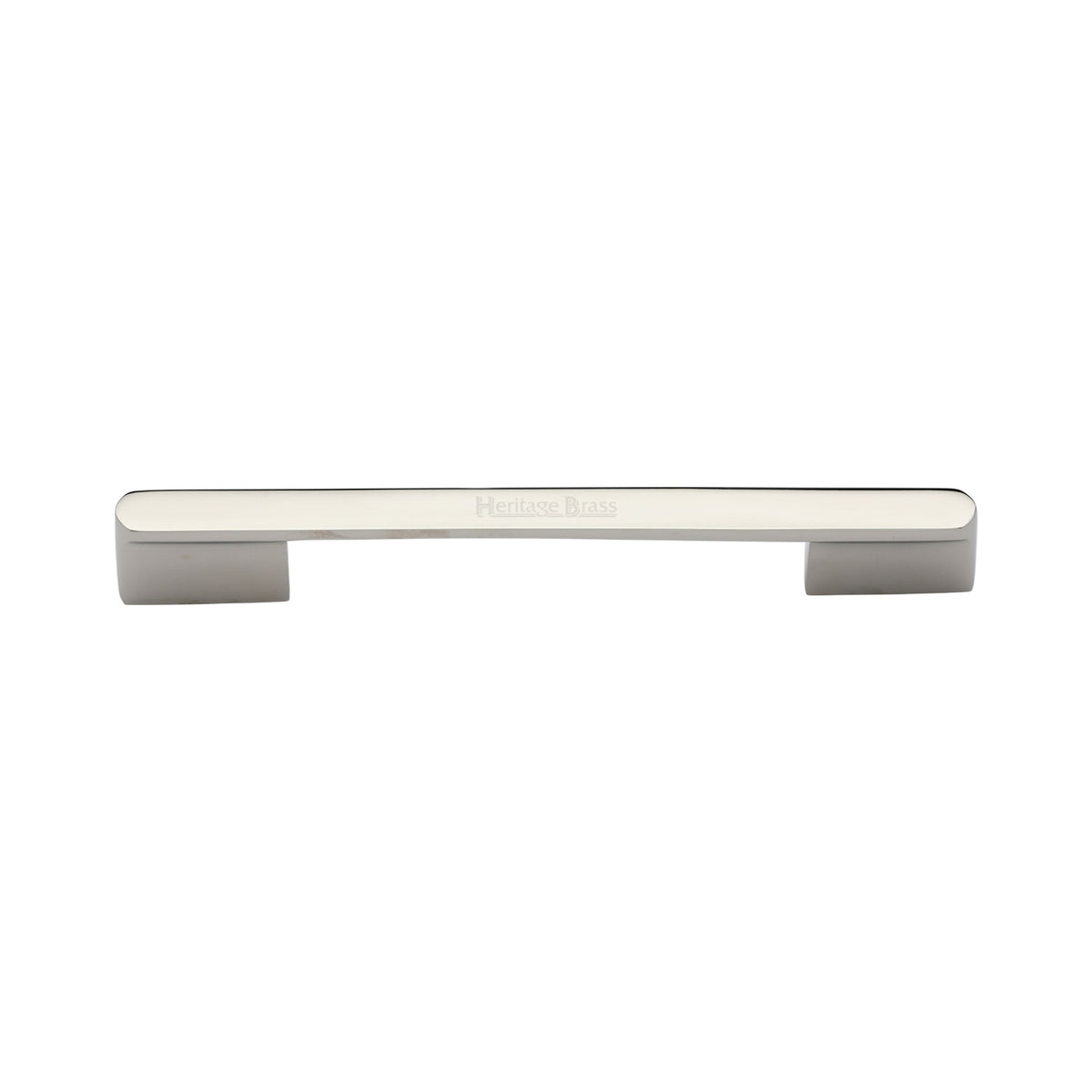 High quality image of the Heritage Brass Cabinet Pull Bridge Design 128&amp;160mm CTC Polished Nickel Finish
 | Sku. c3684-128-160pn | Discounted prices available from Trade Door Handles