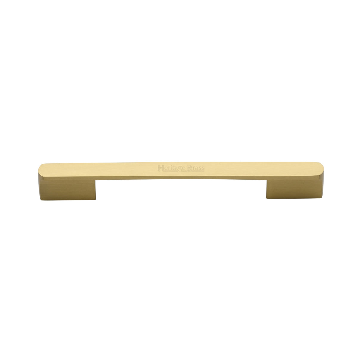 High quality image of the Heritage Brass Cabinet Pull Bridge Design 128&amp;160mm CTC Satin Brass Finish
 | Sku. c3684-128-160sb | Discounted prices available from Trade Door Handles