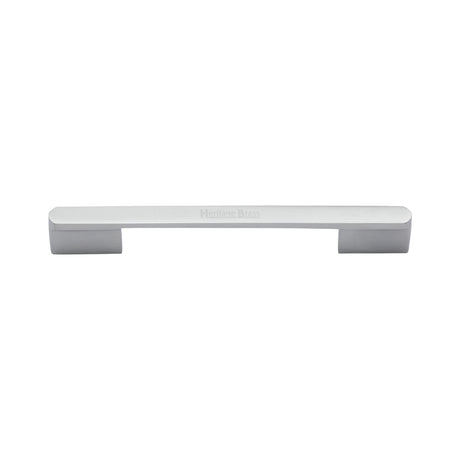 High quality image of the Heritage Brass Cabinet Pull Bridge Design 128&amp;160mm CTC Satin Chrome Finish
 | Sku. c3684-128-160sc | Discounted prices available from Trade Door Handles