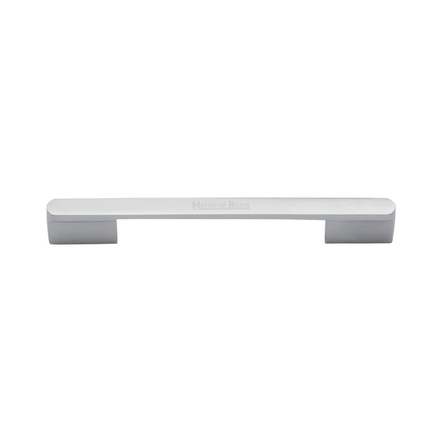 High quality image of the Heritage Brass Cabinet Pull Bridge Design 128&amp;160mm CTC Satin Chrome Finish
 | Sku. c3684-128-160sc | Discounted prices available from Trade Door Handles