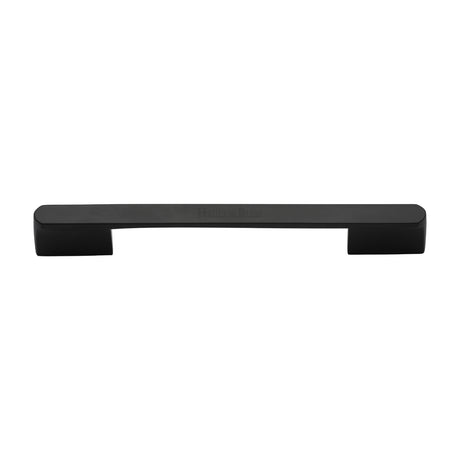 High quality image of the Heritage Brass Cabinet Pull Bridge Design 192&amp;224mm CTC Matt Black Finish
 | Sku. c3684-192-224bk | Discounted prices available from Trade Door Handles