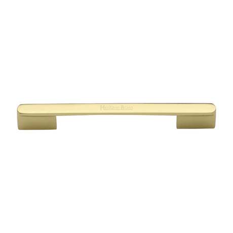 High quality image of the Heritage Brass Cabinet Pull Bridge Design 192&amp;224mm CTC Polished Brass Finish
 | Sku. c3684-192-224pb | Discounted prices available from Trade Door Handles