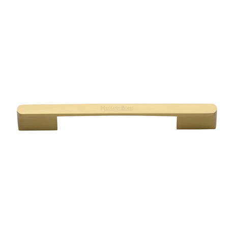 High quality image of the Heritage Brass Cabinet Pull Bridge Design 192&amp;224mm CTC Satin Brass Finish
 | Sku. c3684-192-224sb | Discounted prices available from Trade Door Handles