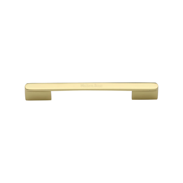 High quality image of the Heritage Brass Cabinet Pull Bridge Design 96mm CTC Polished Brass Finish | Sku. c3684-96-pb | Discounted prices available from Trade Door Handles
