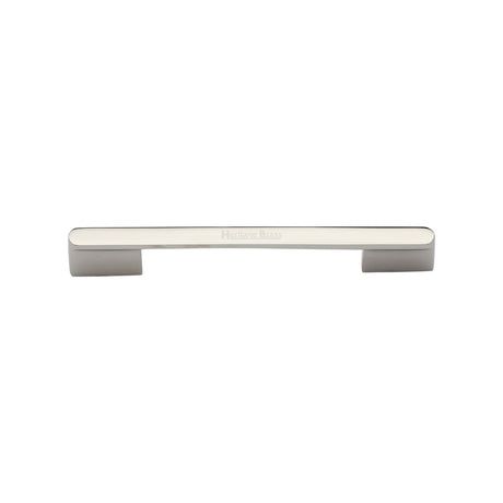High quality image of the Heritage Brass Cabinet Pull Bridge Design 96mm CTC Polished Nickel Finish | Sku. c3684-96-pnf | Discounted prices available from Trade Door Handles