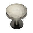 High quality image of the Heritage Brass Cabinet Knob Round Hammered Design with Rose 38mm Matt Bronze/Satin Nickel Finish | Sku. c3876-38-bsn | Discounted prices available from Trade Door Handles